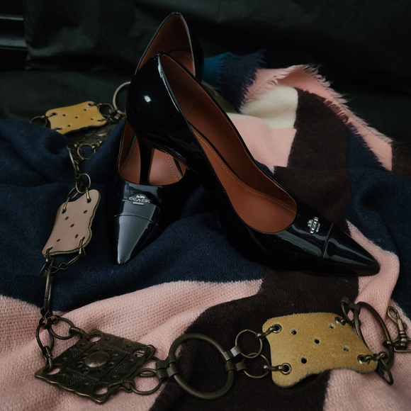 Coach Black Patent Leather Heels - Picture 1 of 2